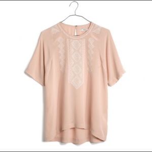 MADEWELL: Silk blouse with embroidery